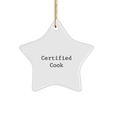 Funny Cook Gifts from Friends for Christmas - Star Ornament with Quote - Image 1